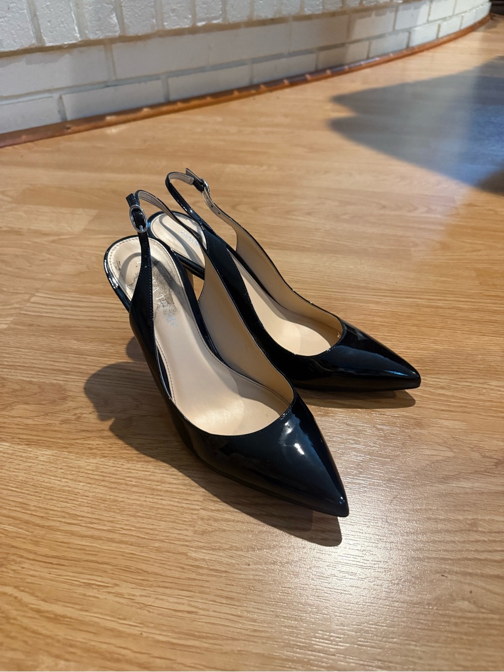 Ivanka Trump Classic Black Patent Slingback Pumps - Women's Pointed Toe